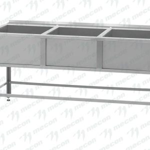 Ванна моечная ВМСб-530/3 “Base” трехсекционная с бортом сварная