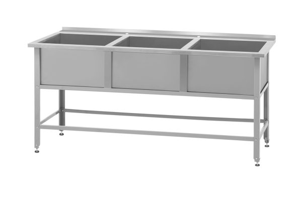 Ванна моечная ВМСб - 630/3 "Base"(полка 3-мя отверстиями,борт)